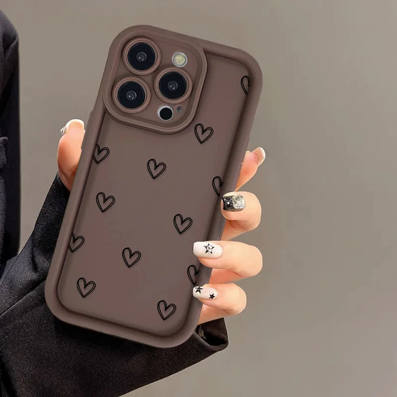 Love Heart Phone Case For iPhone 17 16 15 11 12 13 Pro Max