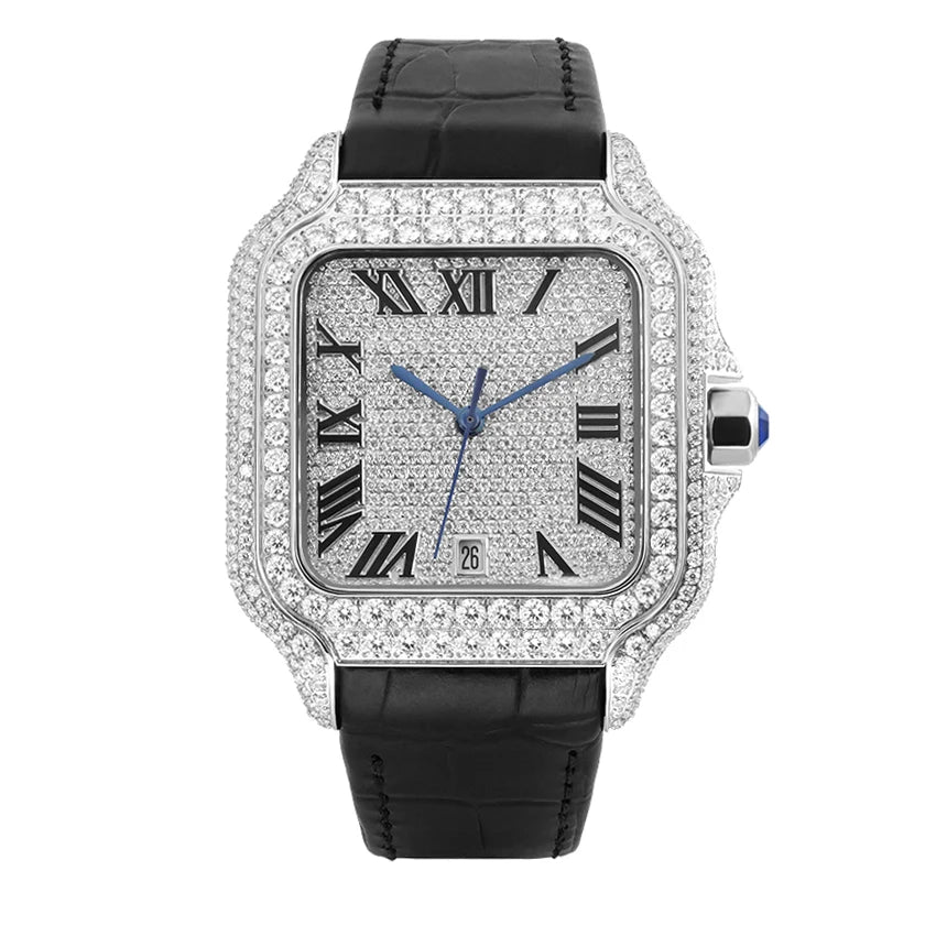Moissanite Watch Stainless Steel Mechanical Automatic Iced Out