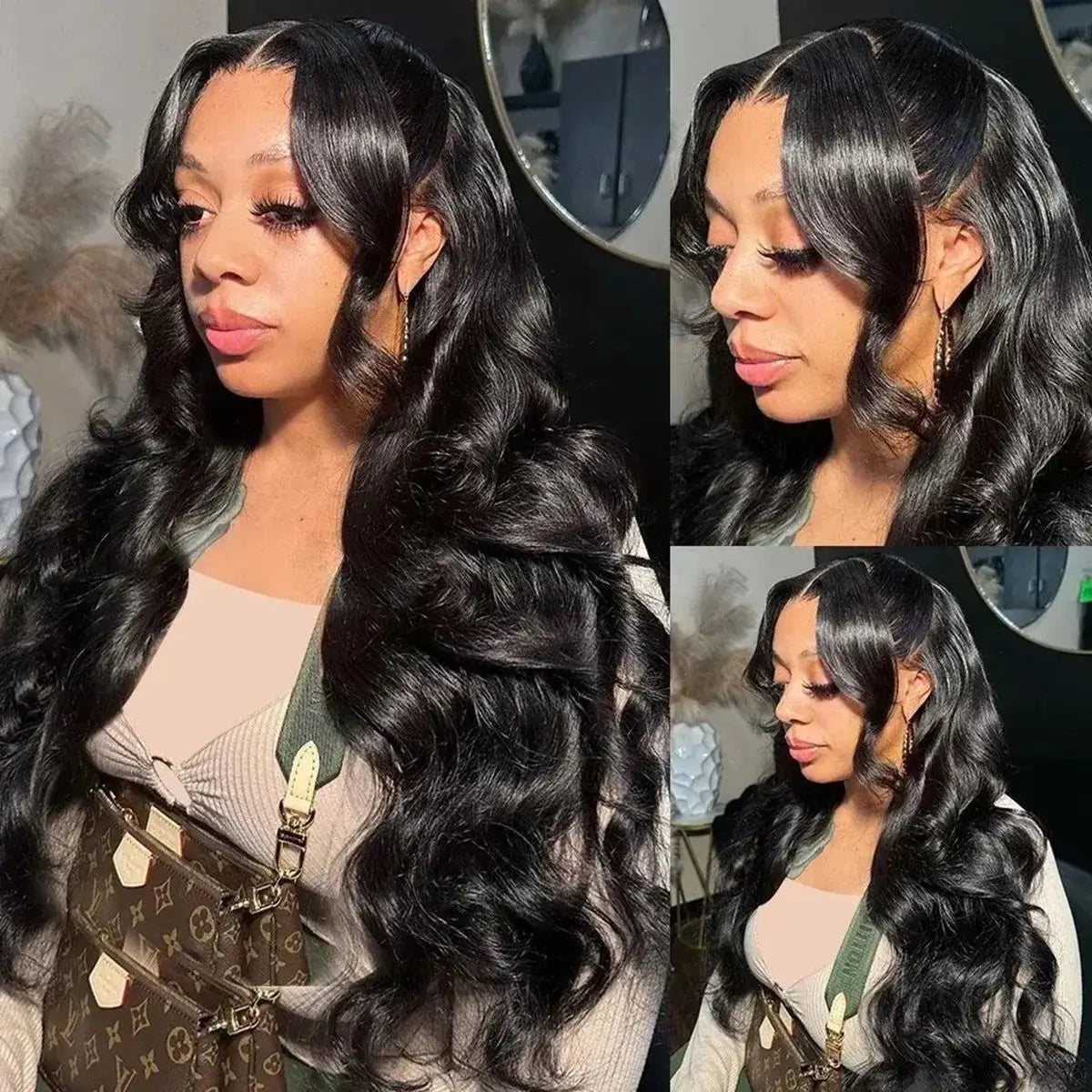 Body Wave Black Color Synthetic Soft Lace Frontal