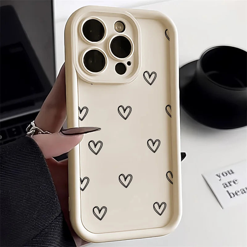 Love Heart Phone Case For iPhone 17 16 15 11 12 13 Pro Max