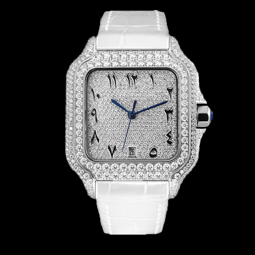 Moissanite Watch Stainless Steel Mechanical Automatic Iced Out