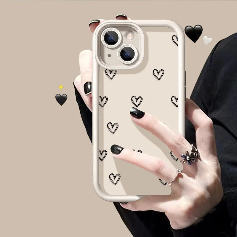 Love Heart Phone Case For iPhone 17 16 15 11 12 13 Pro Max