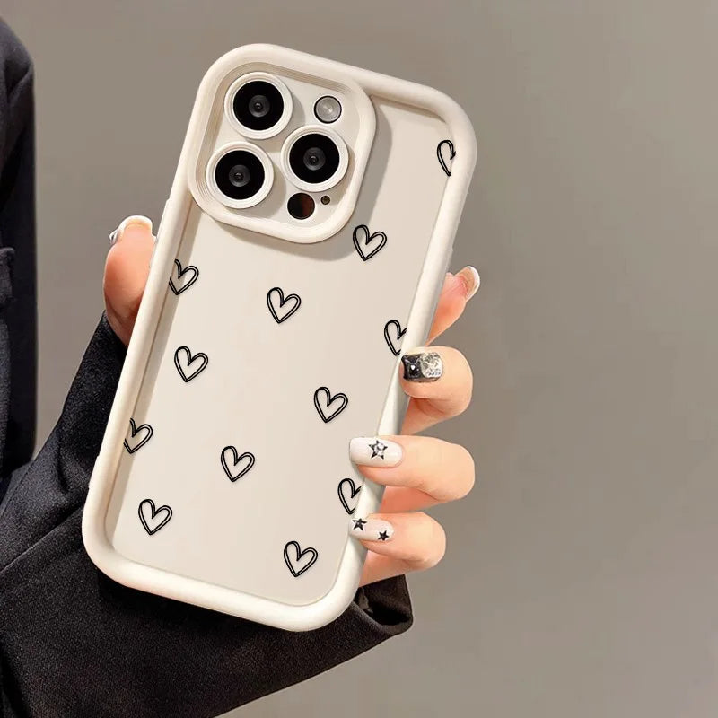 Love Heart Phone Case For iPhone 17 16 15 11 12 13 Pro Max