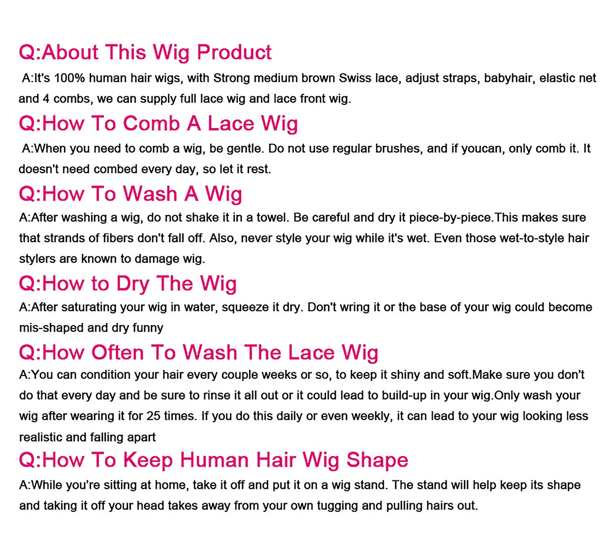 Straight Pixie Cut Human Hair Wig all size