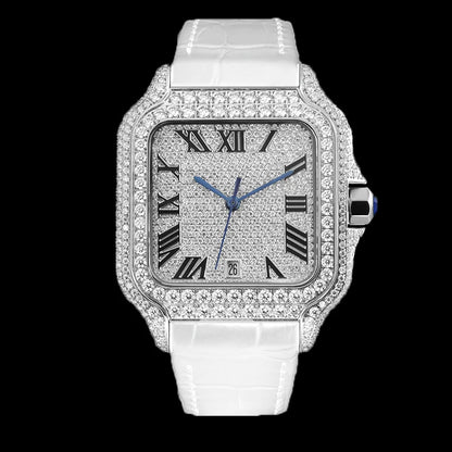 Moissanite Watch Stainless Steel Mechanical Automatic Iced Out