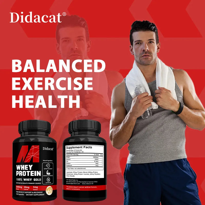 Whey Protein Capsules - Contains 5000mg of Protein
