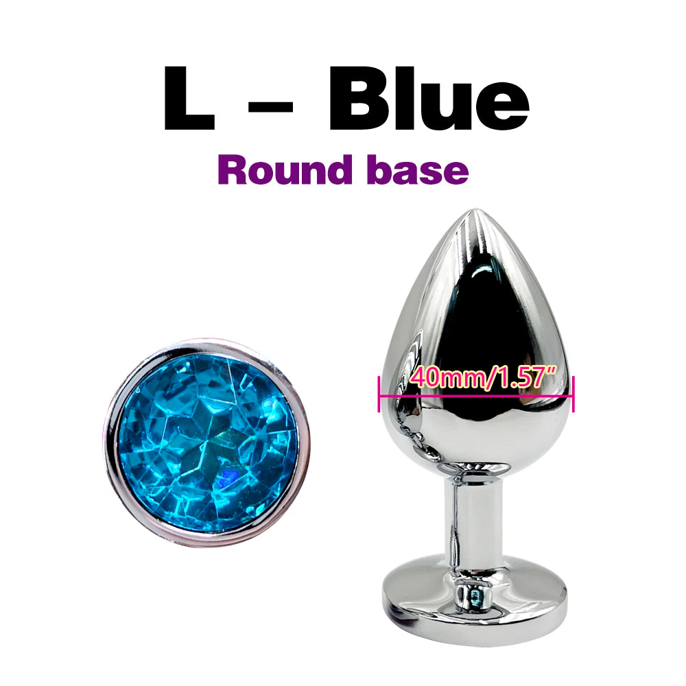 Metal Anal Plug With Gem Base