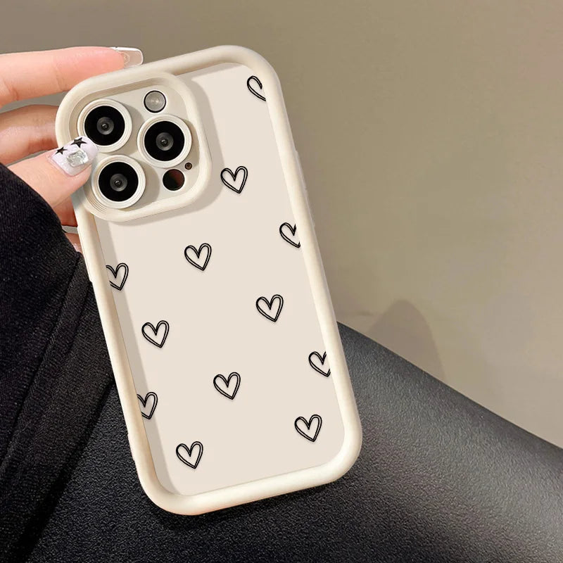 Love Heart Phone Case For iPhone  17 16 15 11 12 13 Pro Max