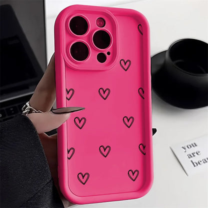 Love Heart Phone Case For iPhone  17 16 15 11 12 13 Pro Max