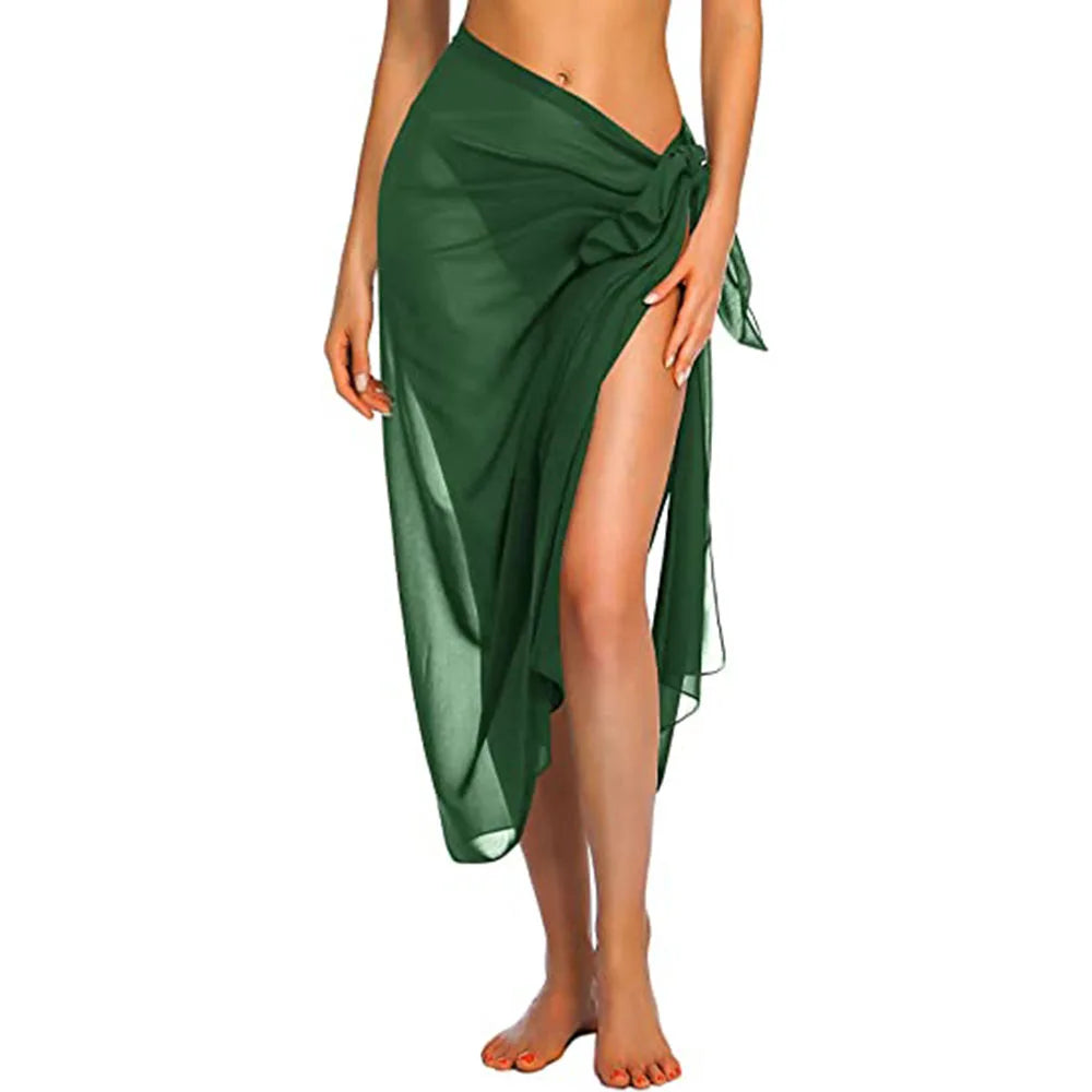 Womens Long&amp;Short Sarong Swimsuit Coverups