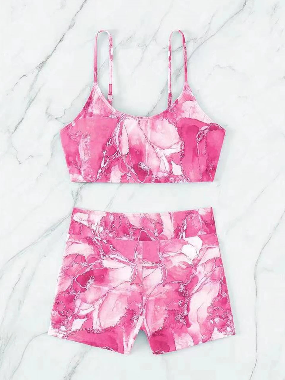 Two Pieces Marble Print Swimwear 2026