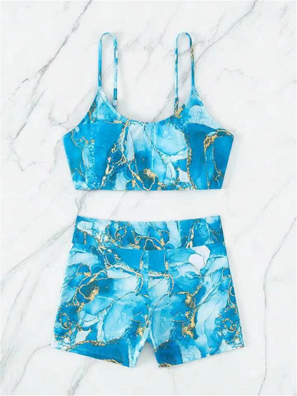 Two Pieces Marble Print Swimwear 2026