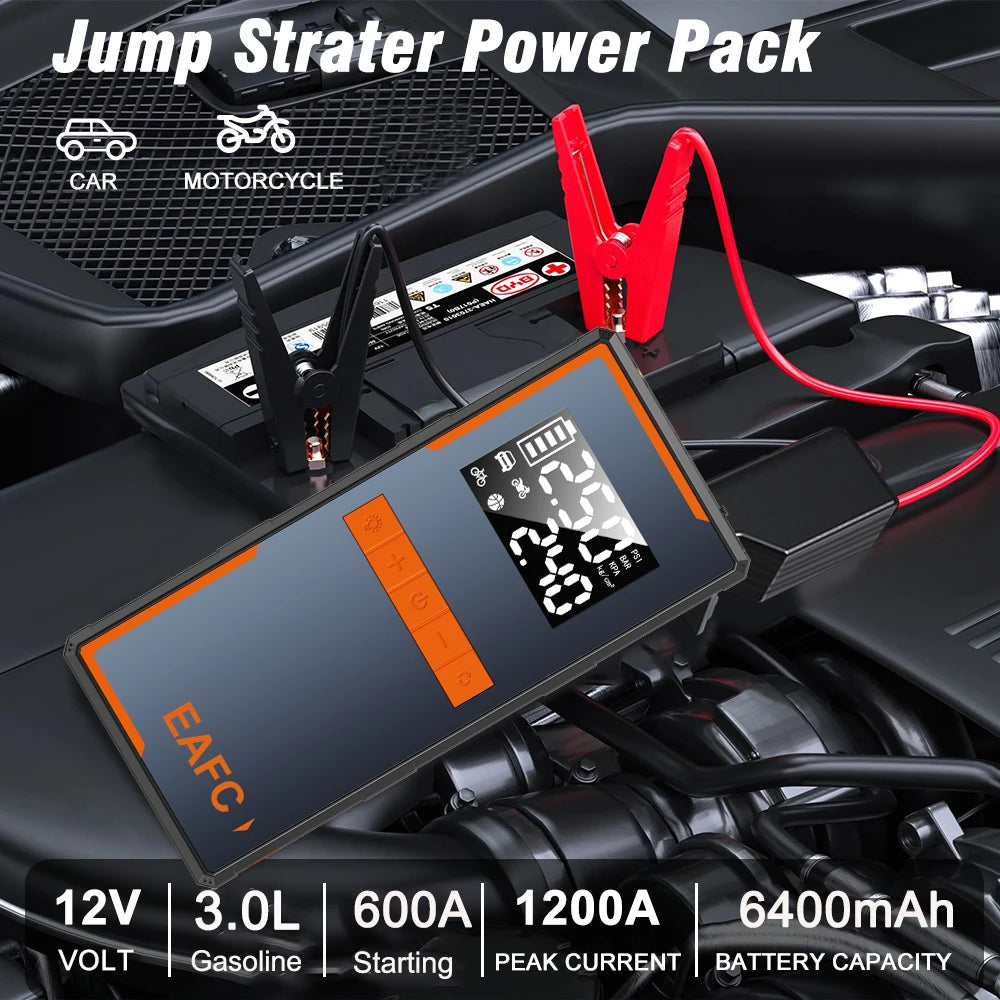 1200A Peak Car Jump Starter &amp;150PSI Air Pump 12V Portable Power Bank
