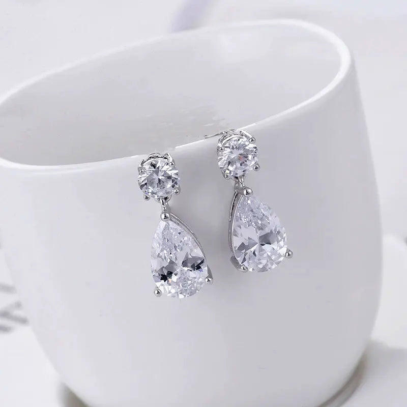 100% Genuine Droplet Full Moissanite Earrings GRA Certificate S925 Silver