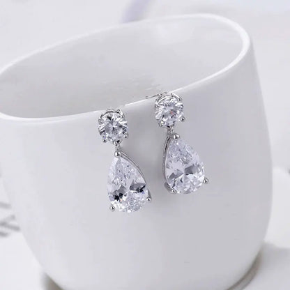 100% Genuine Droplet Full Moissanite Earrings GRA Certificate S925 Silver
