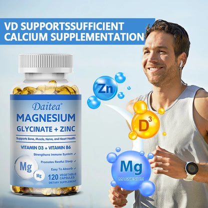 Daitea Magnesium and Zinc Capsules - Magnesium Glycinate Supplement