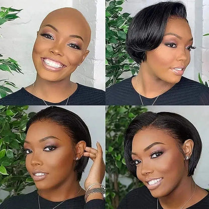 Straight Pixie Cut Human Hair Wig all size