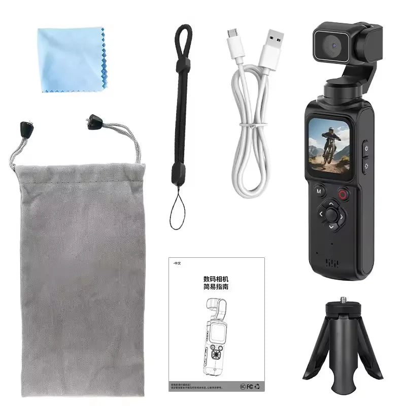 4K Pocket Gimbal Camera Handheld Stabilized r 75MP 330° Auto-Tracking