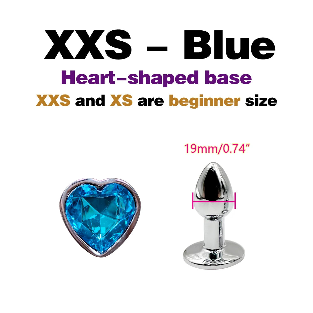 Metal Anal Plug With Gem Base