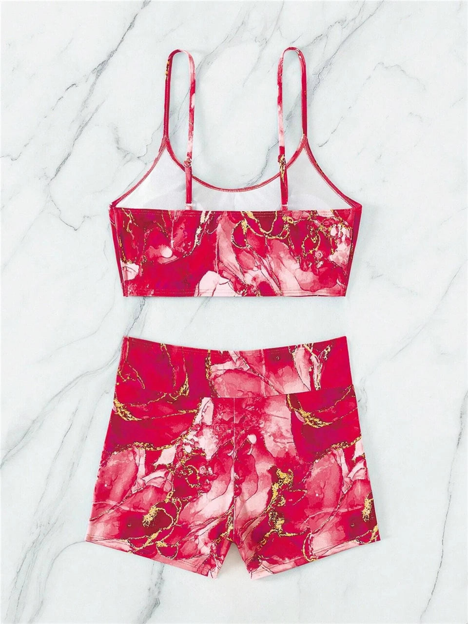 Two Pieces Marble Print Swimwear 2026