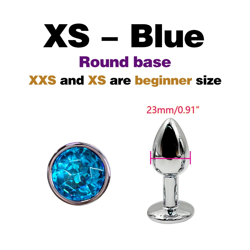 Metal Anal Plug With Gem Base