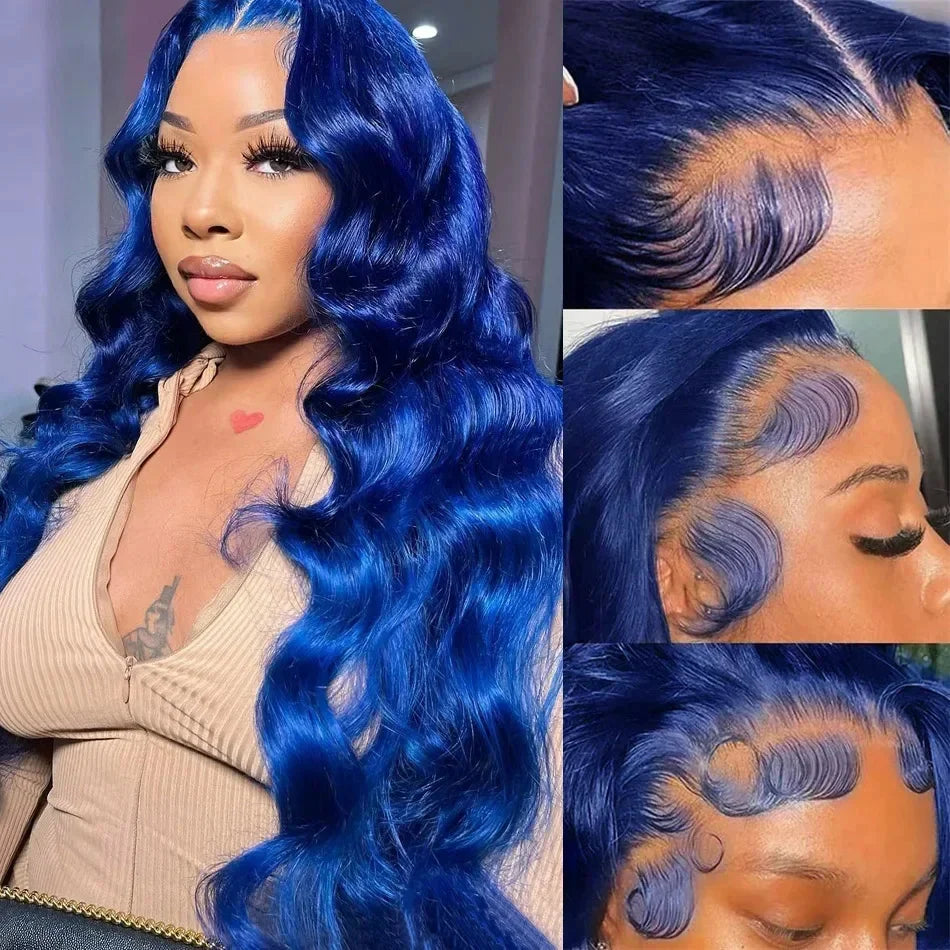 Navy Blue Lace Front Body Wave Human Hair