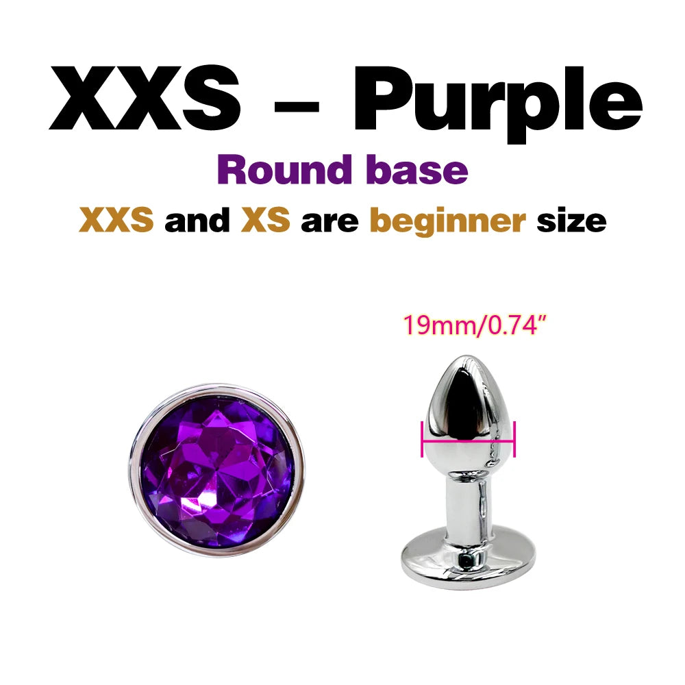Metal Anal Plug With Gem Base
