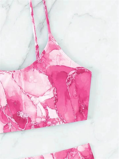 Two Pieces Marble Print Swimwear 2026