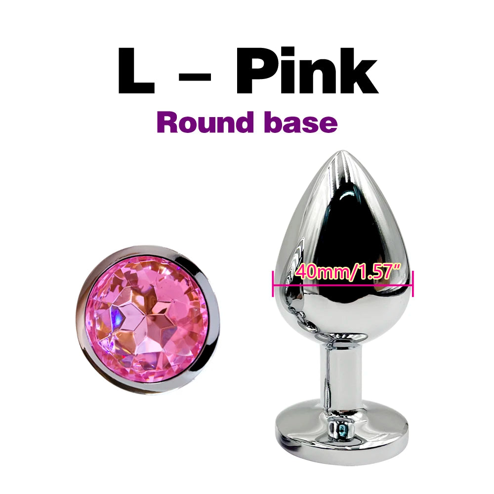 Metal Anal Plug With Gem Base