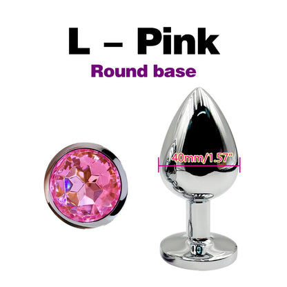 Metal Anal Plug With Gem Base