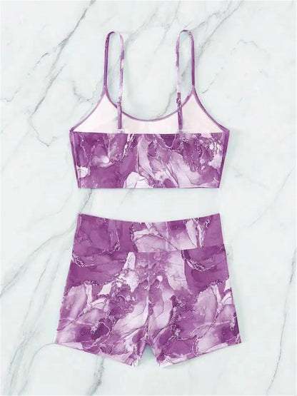 Two Pieces Marble Print Swimwear 2026