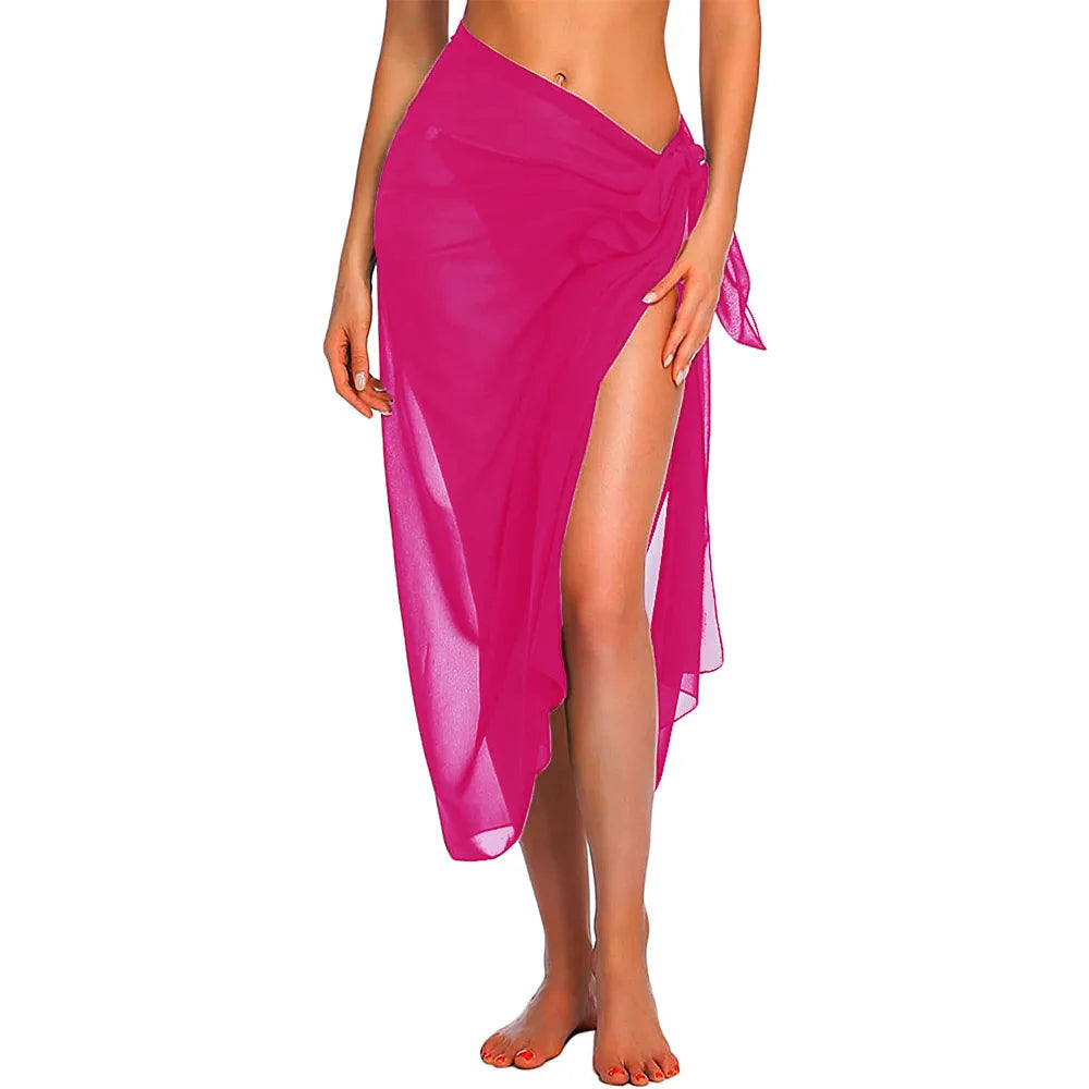 Womens Long&amp;Short Sarong Swimsuit Coverups