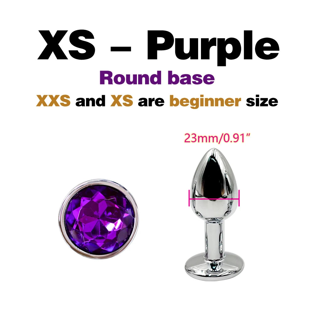 Metal Anal Plug With Gem Base