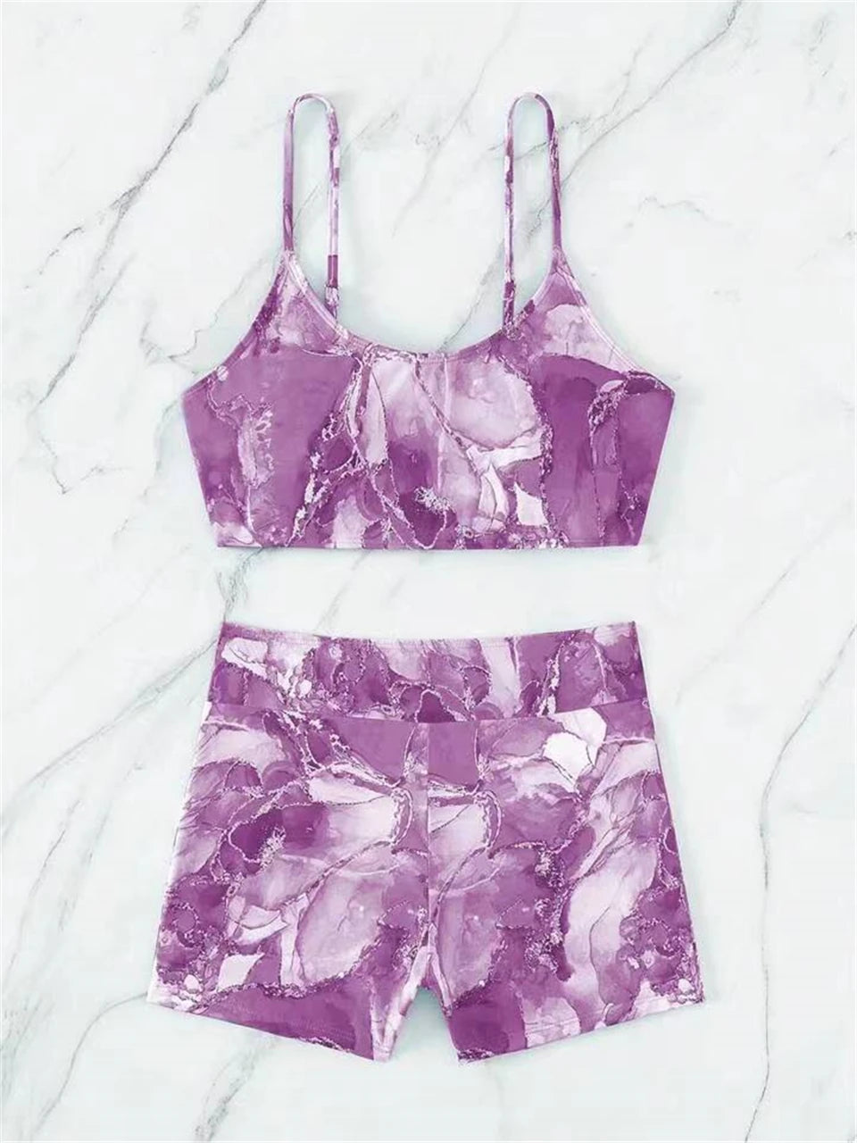 Two Pieces Marble Print Swimwear 2026