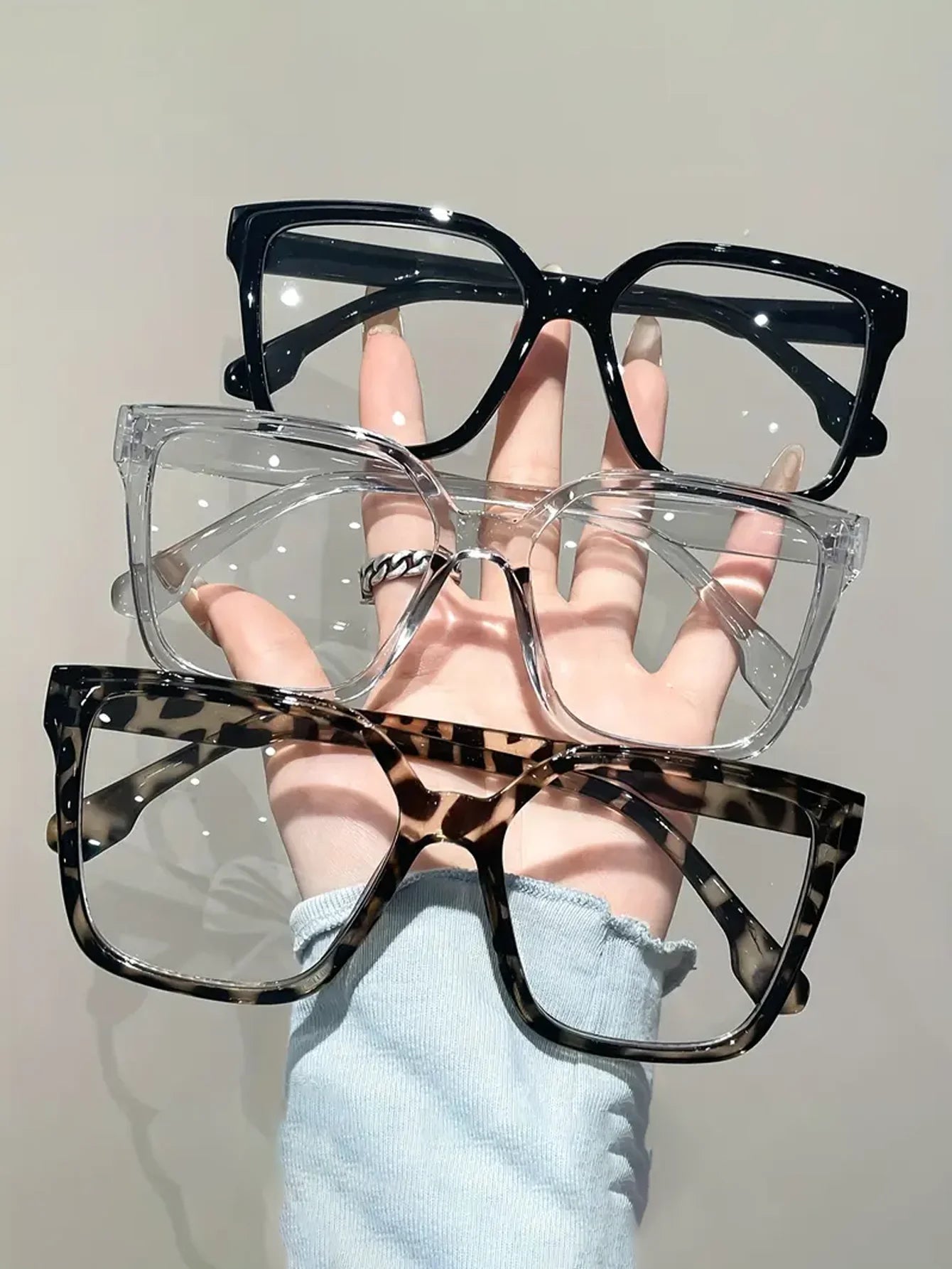 1Pc/2Pcs/3Pcs/4Pcs Elegant, Simple and Stylish Geometric Glasses