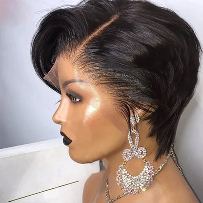 Straight Pixie Cut Human Hair Wig all size