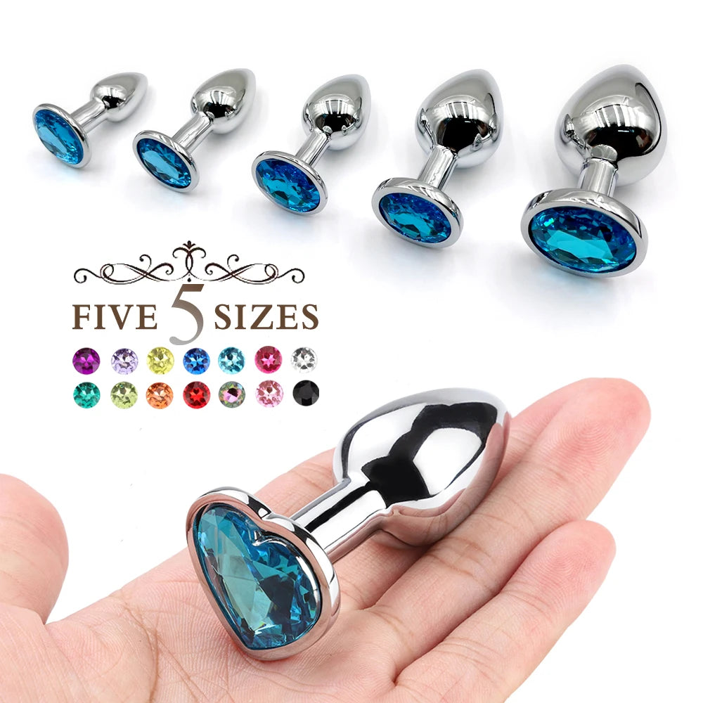 Metal Anal Plug With Gem Base