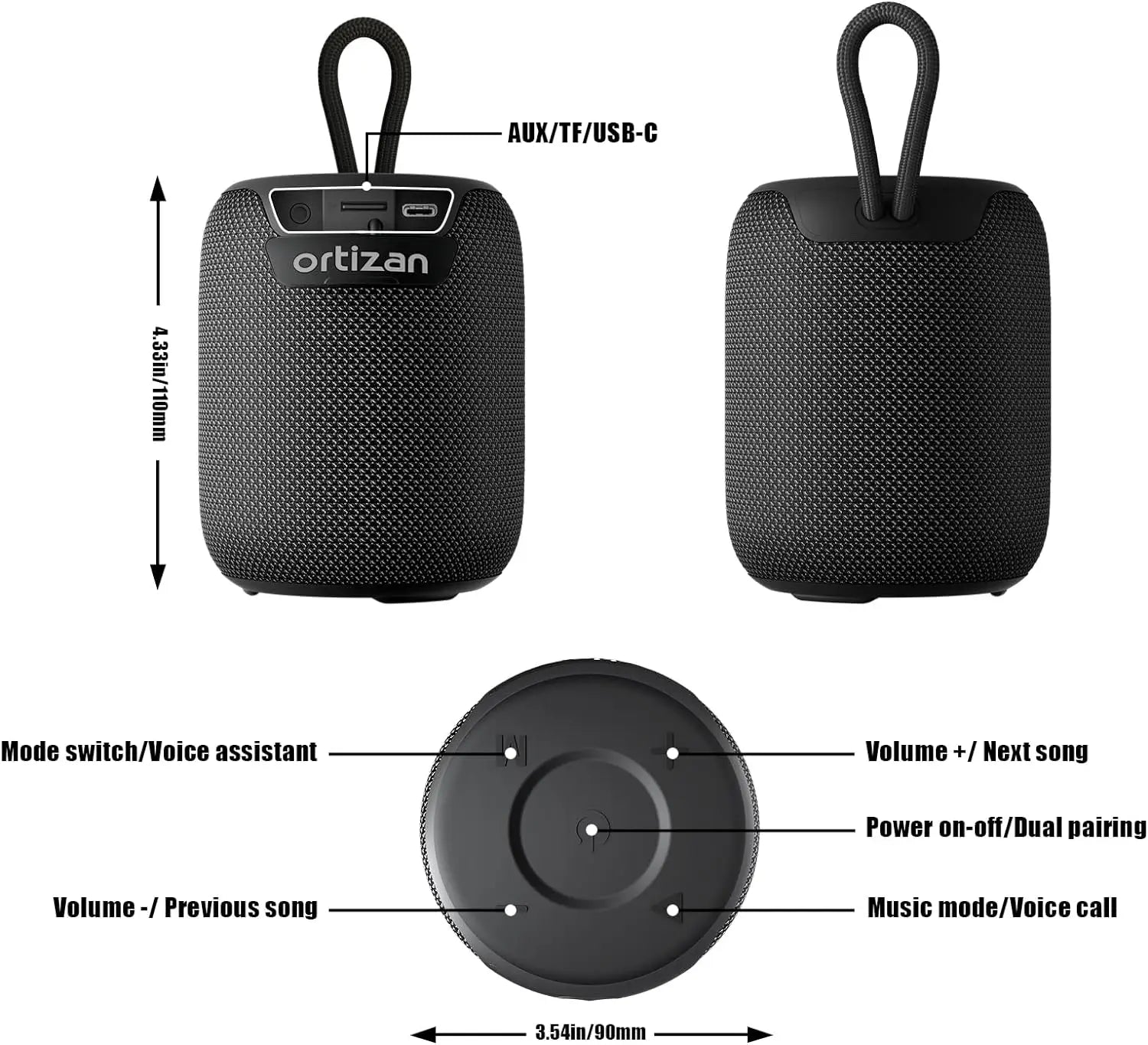 Ortizan Bluetooth Speakers, Portable
