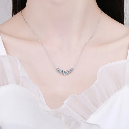Moissanite Necklace Fine Jewely with Certificates 925 Sliver Plated 18k White Gold