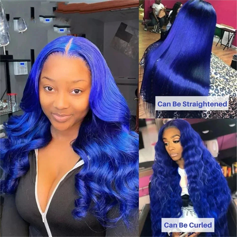 Navy Blue Lace Front Body Wave Human Hair