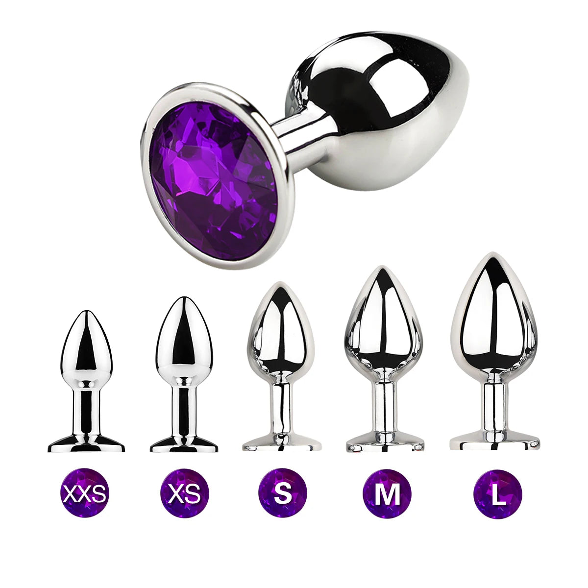 Metal Anal Plug With Gem Base