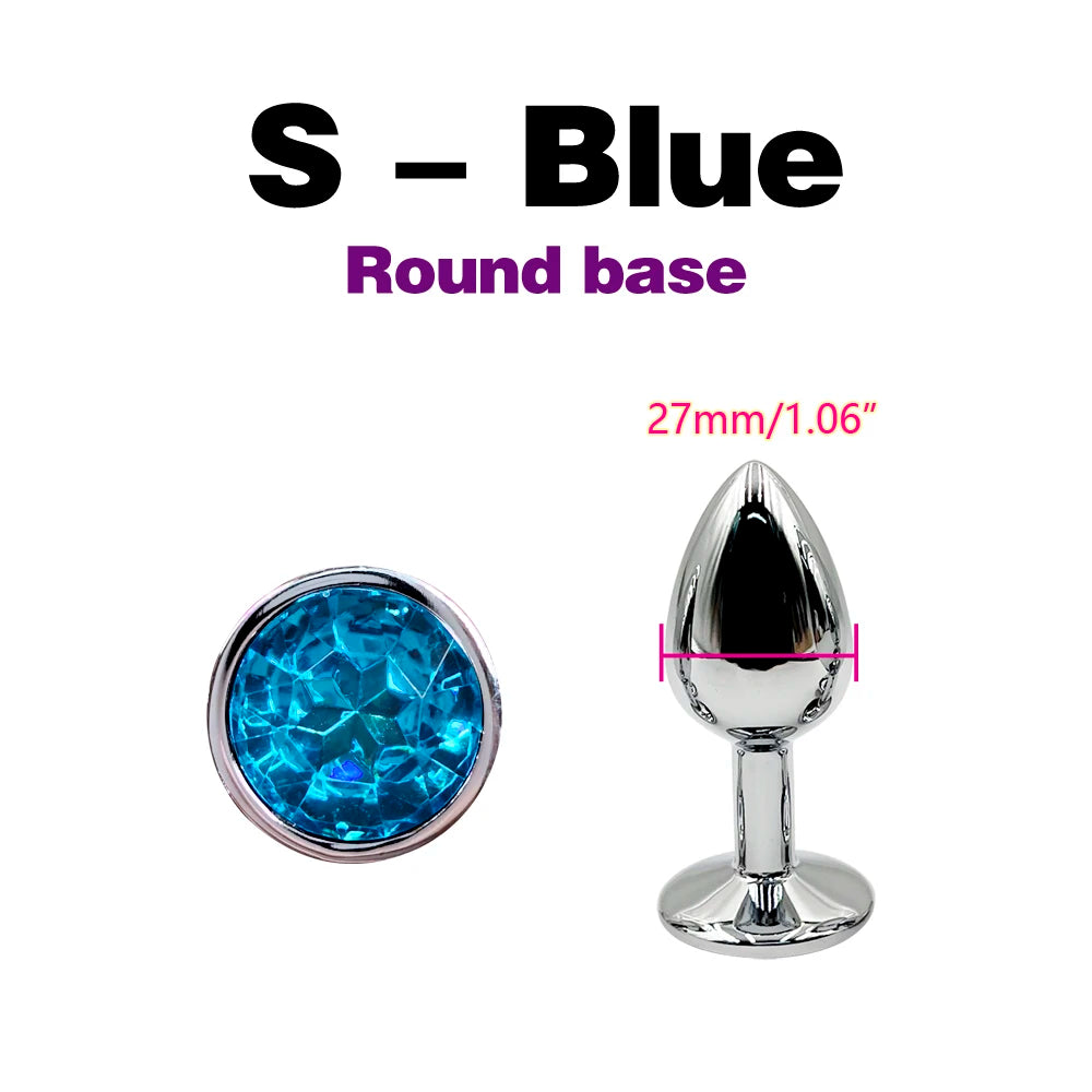 Metal Anal Plug With Gem Base
