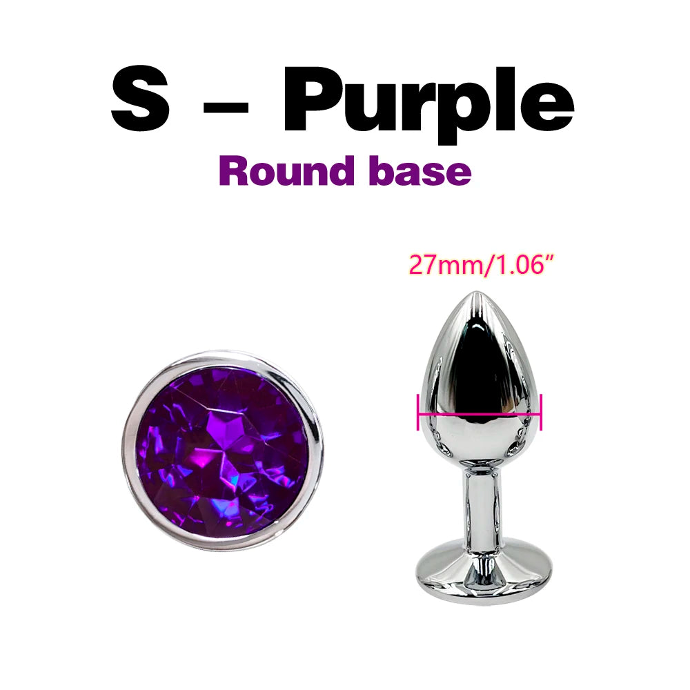 Metal Anal Plug With Gem Base