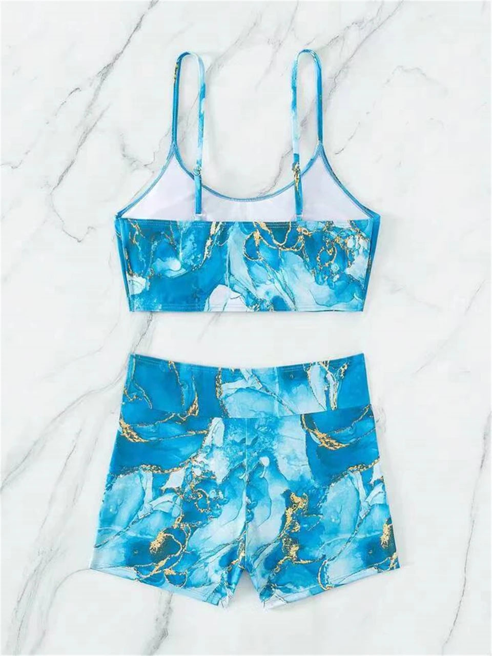 Two Pieces Marble Print Swimwear 2026