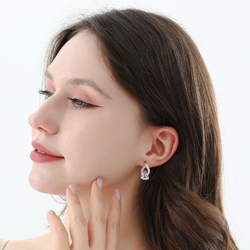 Cross Waterdrop Ear Cuffs Women&