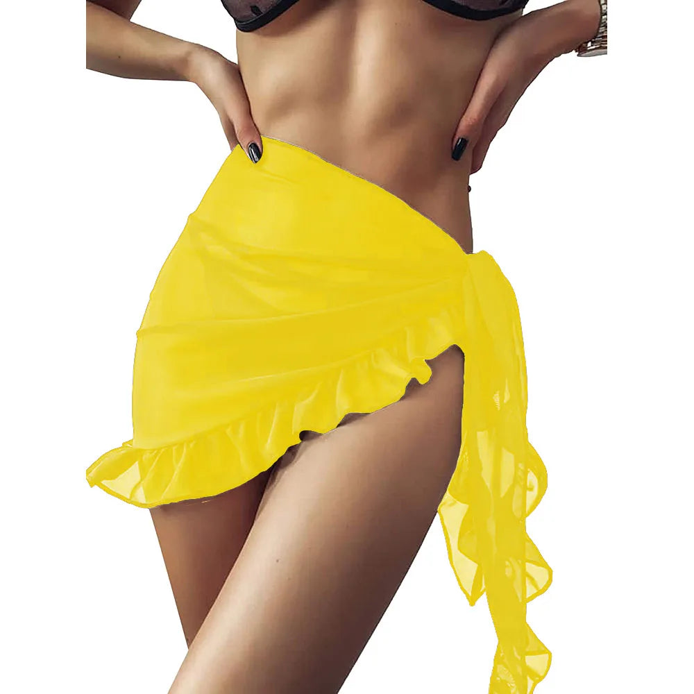 Womens Long&amp;Short Sarong Swimsuit Coverups