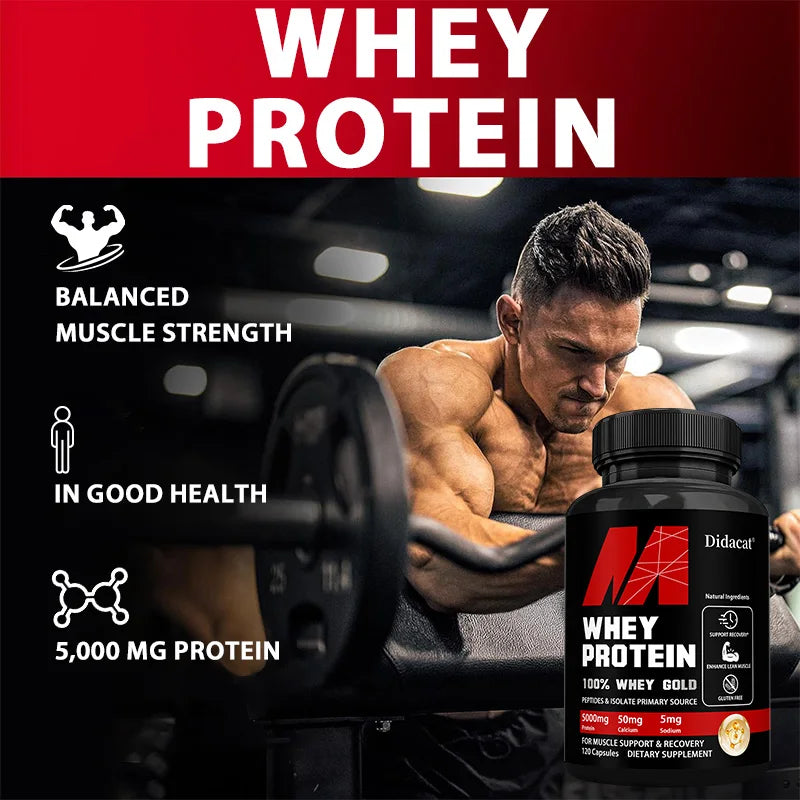 Whey Protein Capsules - Contains 5000mg of Protein