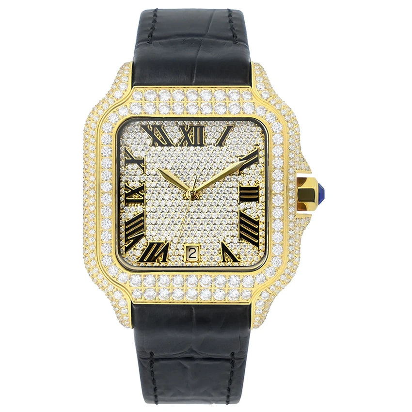Moissanite Watch Stainless Steel Mechanical Automatic Iced Out