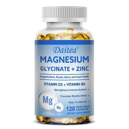Daitea Magnesium and Zinc Capsules - Magnesium Glycinate Supplement