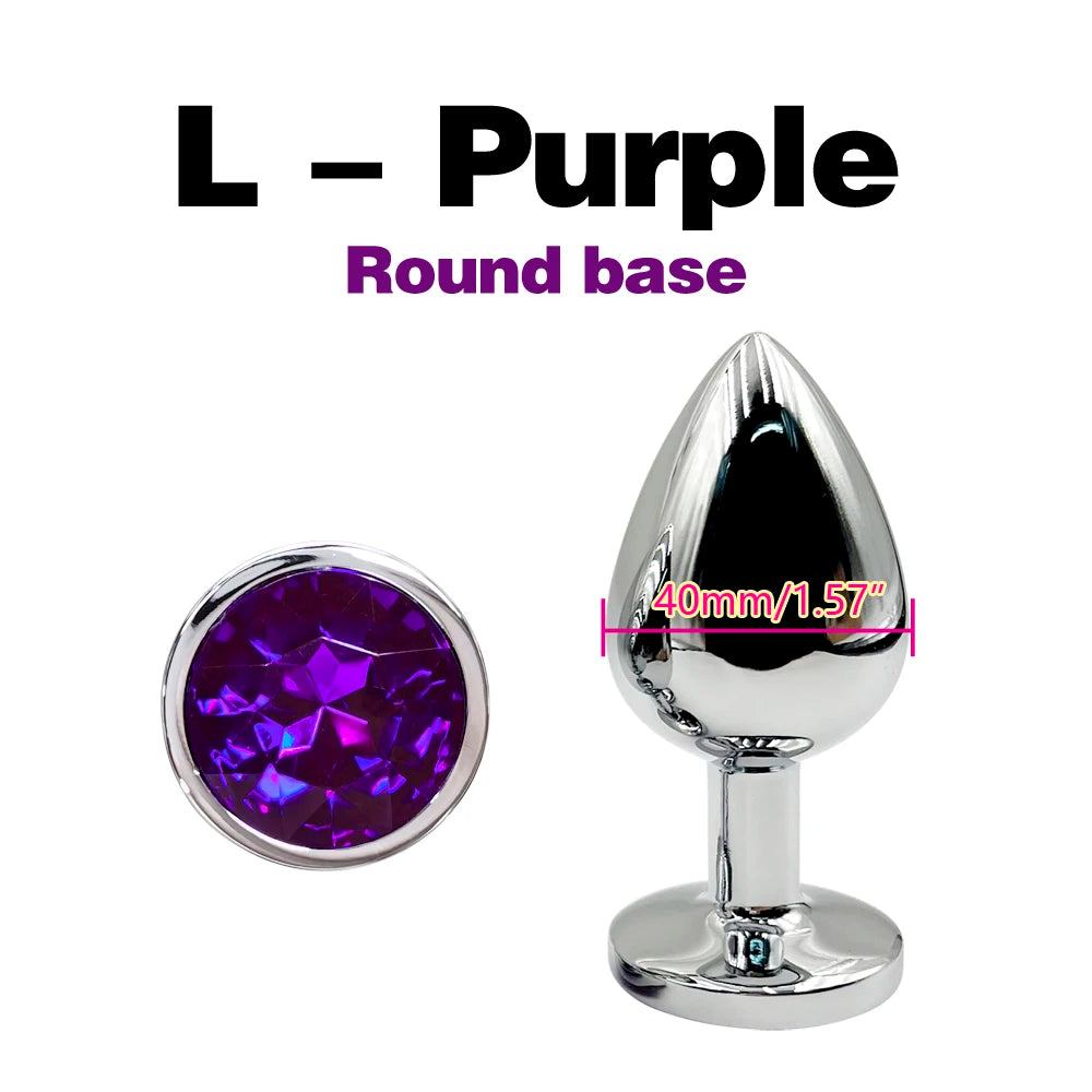 Metal Anal Plug With Gem Base